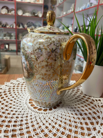 Чайник Wilgelm Jager Eisenberg GDR 1970гг. Фарфор с позолотой и деколью "Мадонна". Винтаж. Картинка 5